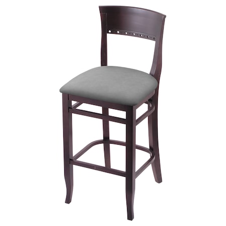 Holland Bar Stool Co 25" Counter Stool, Dark Cherry Finish, Canter Grey Seat 316025DC007